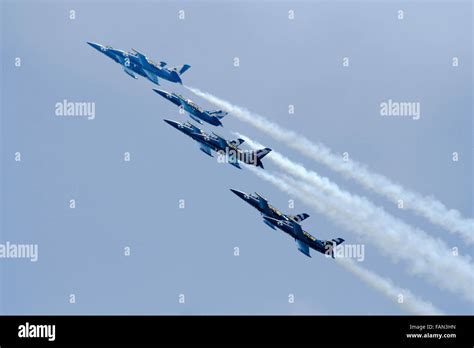 The Breitling Jet Team performs at the Chicago Air and Water